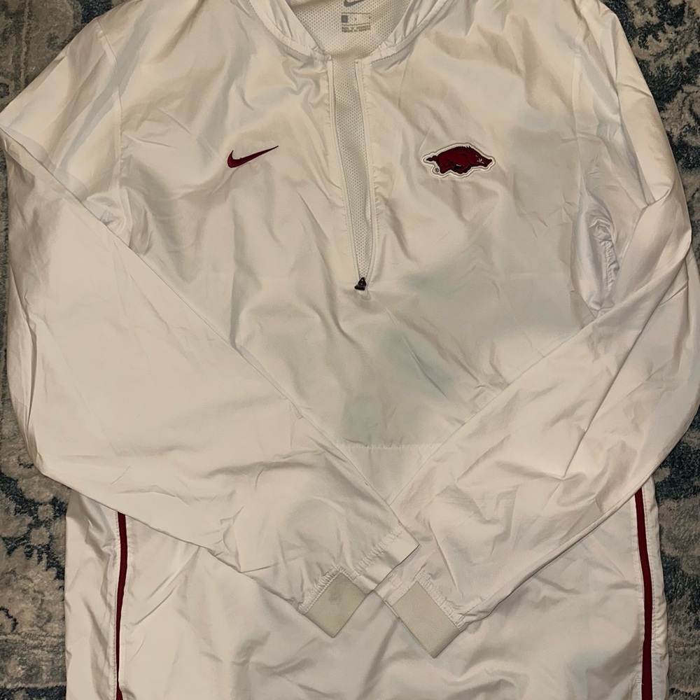 Nike Arkansas Razorbacks White Jacket with Red Accents